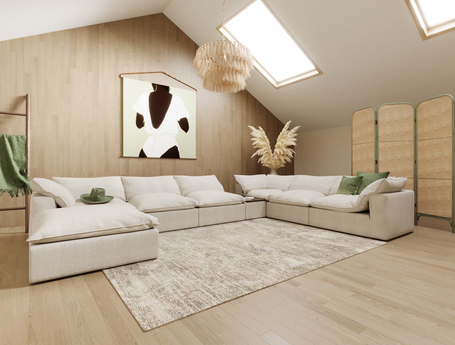 VIG Furniture Divani Casa Garman Light Grey Sectional Sofa Console Table