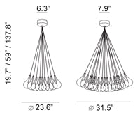 Drop Cluster 19-Light LED Pendant | Alma Light
