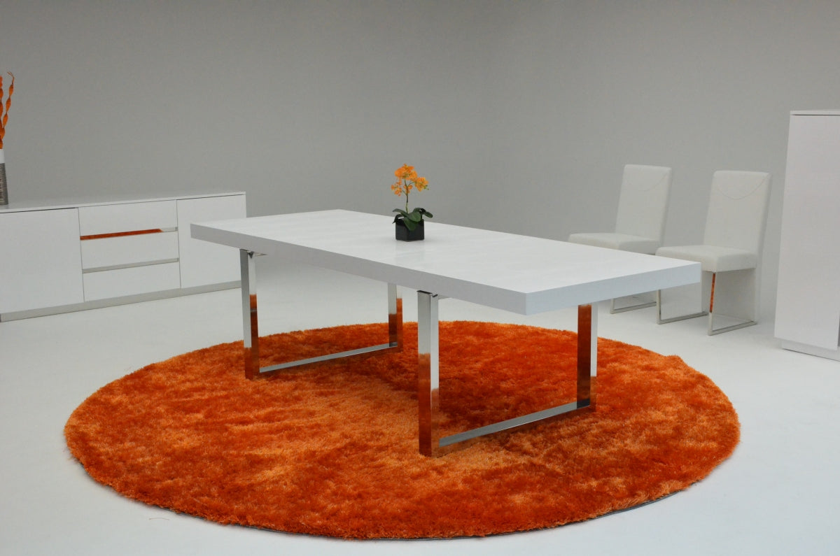 VIG Furniture AX Skyline White Crocodile Extendable Dining Table