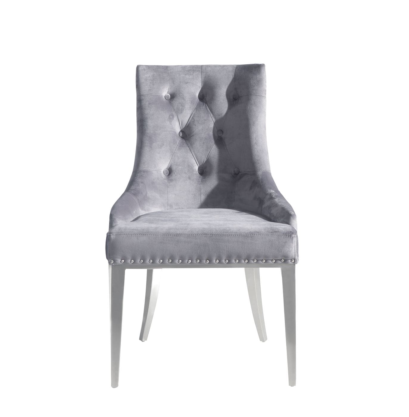 VIG Furniture Modrest Dumas Grey Velvet Dining Chair Set of 2
