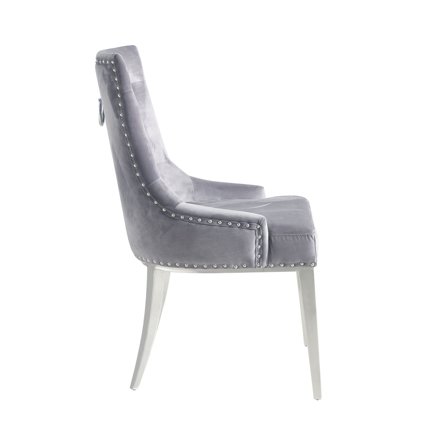 VIG Furniture Modrest Dumas Grey Velvet Dining Chair Set of 2