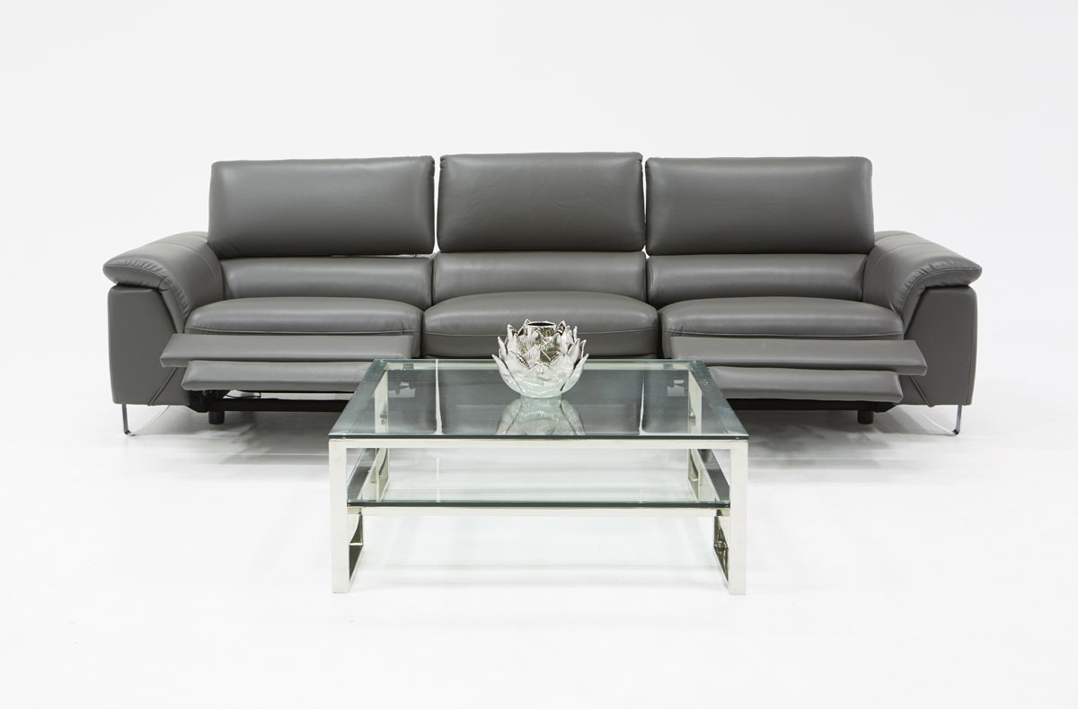 VIG Furniture Divani Casa Maine Grey Leather Sofa Electric Recliners