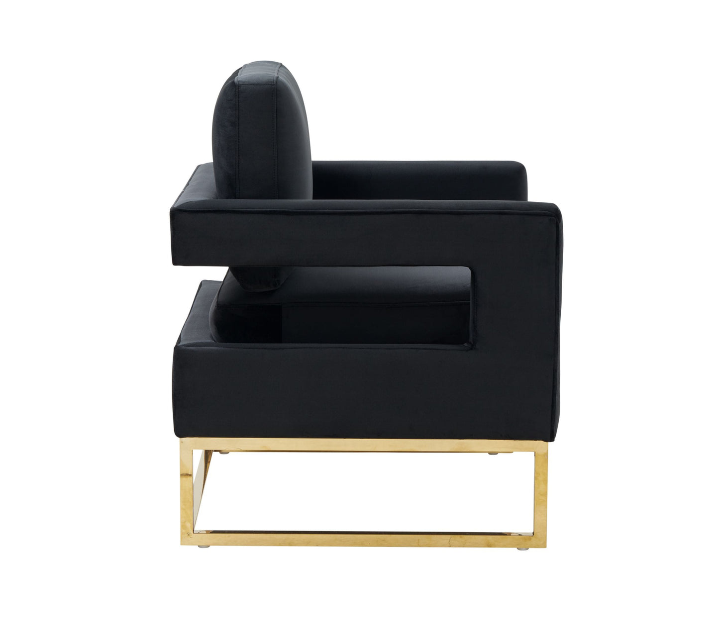 VIG Furniture Modrest Edna Black Velvet Gold Accent Chair