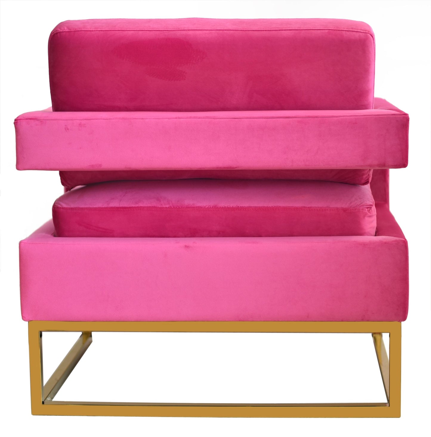VIG Furniture Modrest Edna Pink Velvet Gold Accent Chair