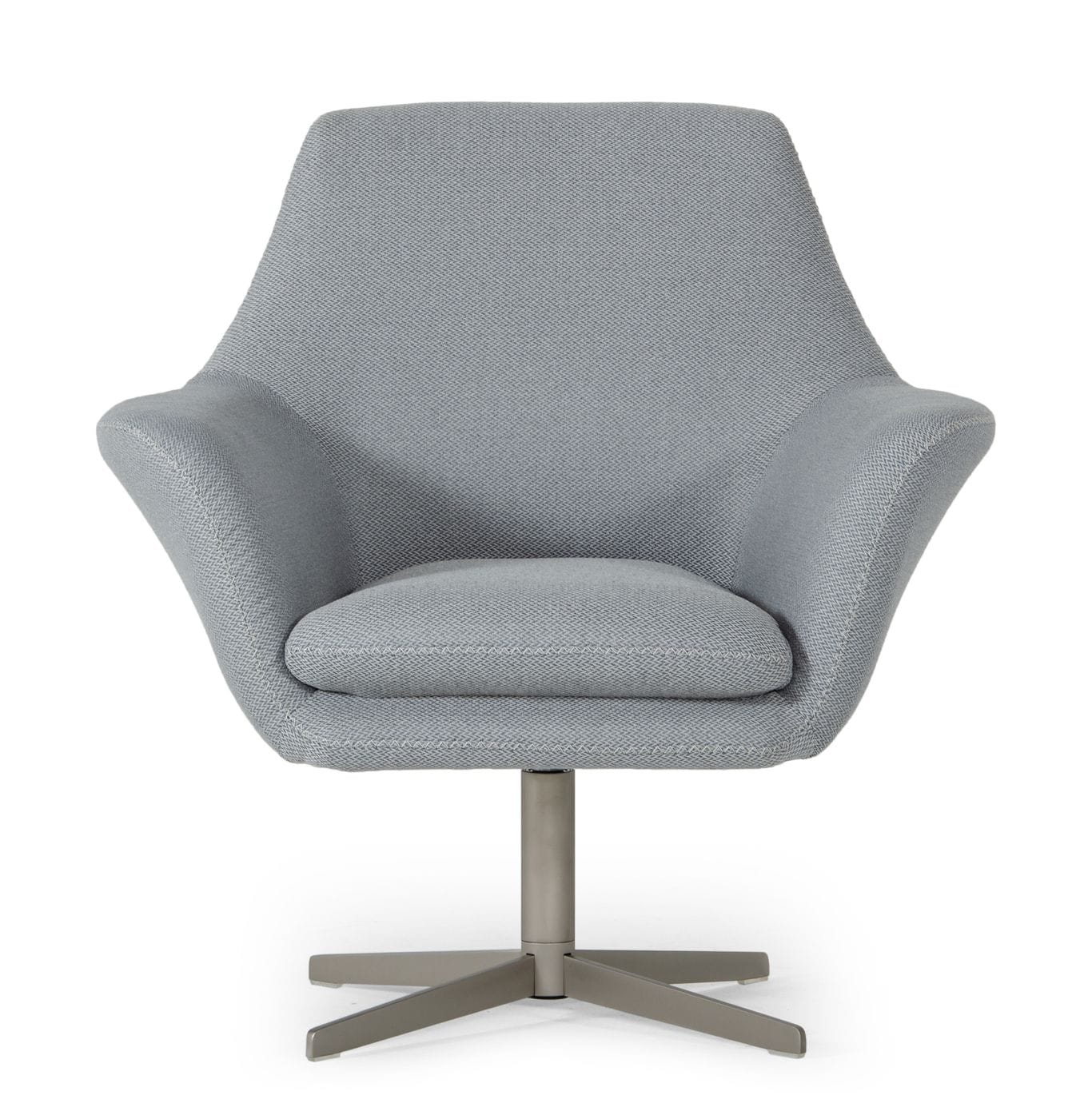 VIG Furniture Divani Casa Elvin Grey Fabric Swivel Lounge Chair