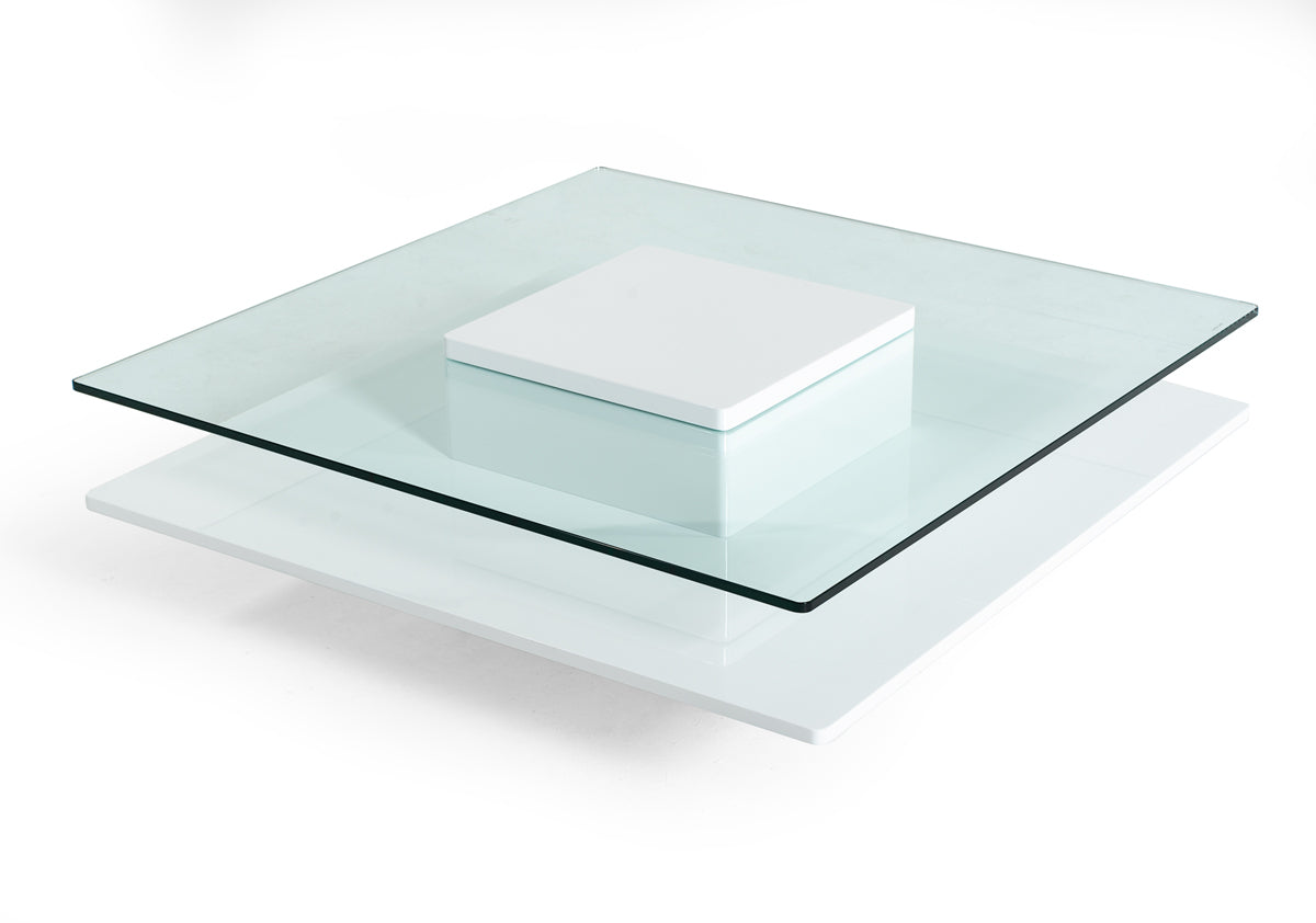 VIG Furniture Modrest Emulsion White Glass Coffee Table