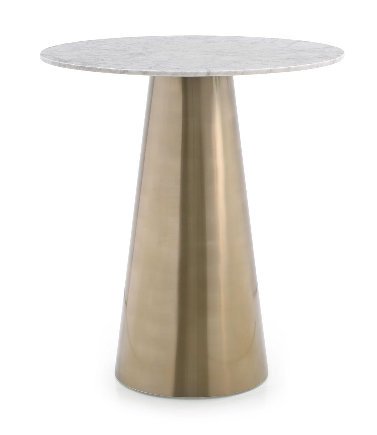 VIG Furniture Modrest Enbrook White Marble Brass Bar Table