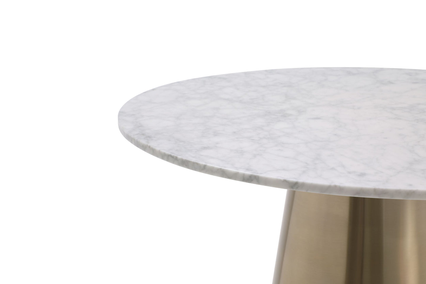 VIG Furniture Modrest Enbrook White Marble Brass Bar Table