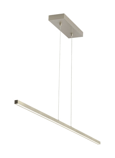 50 Inch Aged Brass Satin Nickel Linear Suspension Light | Residential & Commercial, Satin Nickel