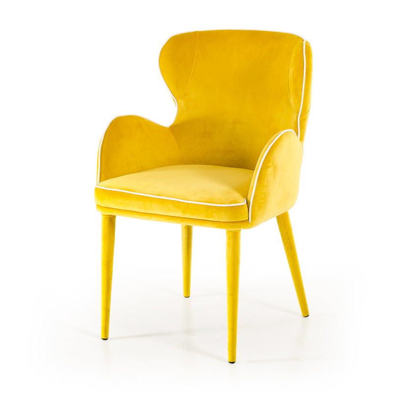 VIG Furniture Modrest Tigard Yellow Fabric Dining Chair