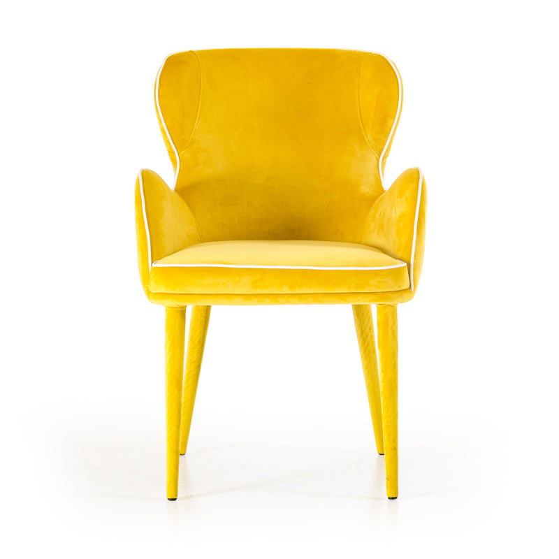 VIG Furniture Modrest Tigard Yellow Fabric Dining Chair