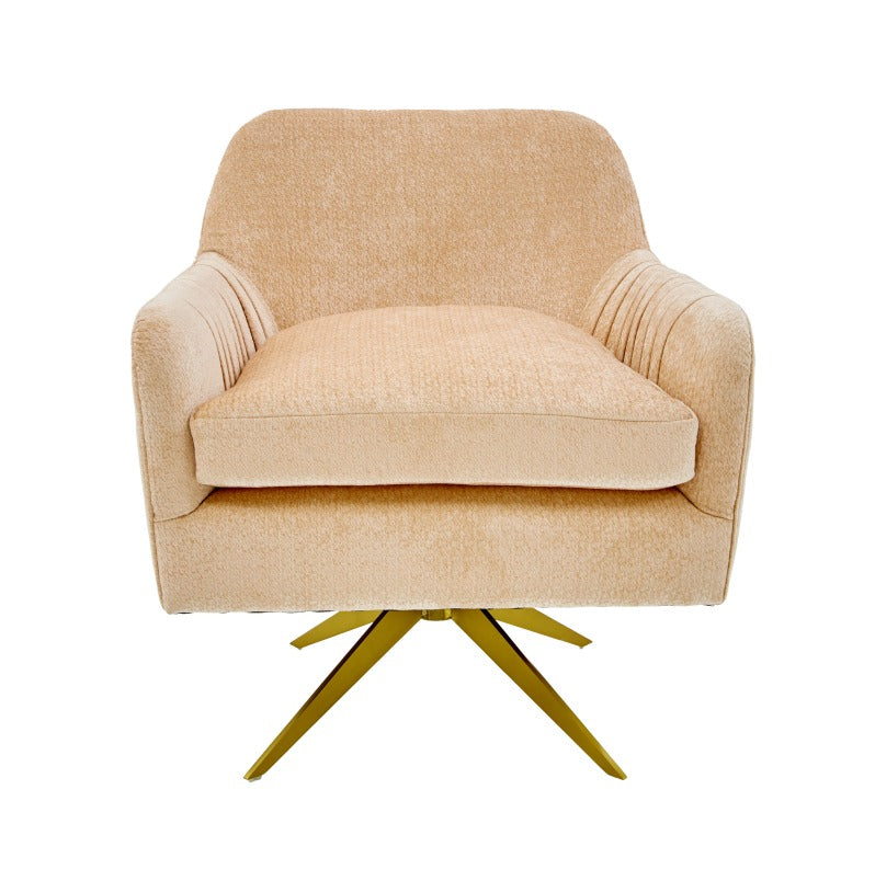 VIG Furniture Divani Casa Abigail Peach Velvet Swivel Accent Chair