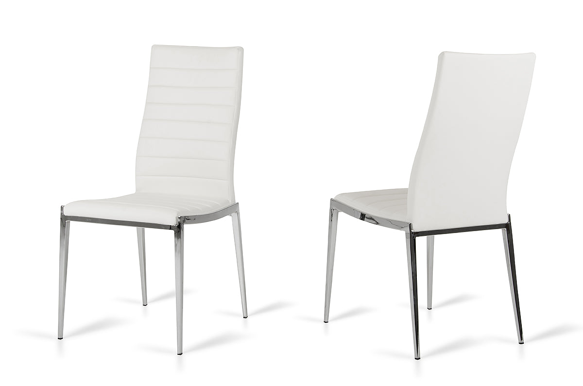 VIG Furniture Libby White Leatherette Dining Chair Set of 2
