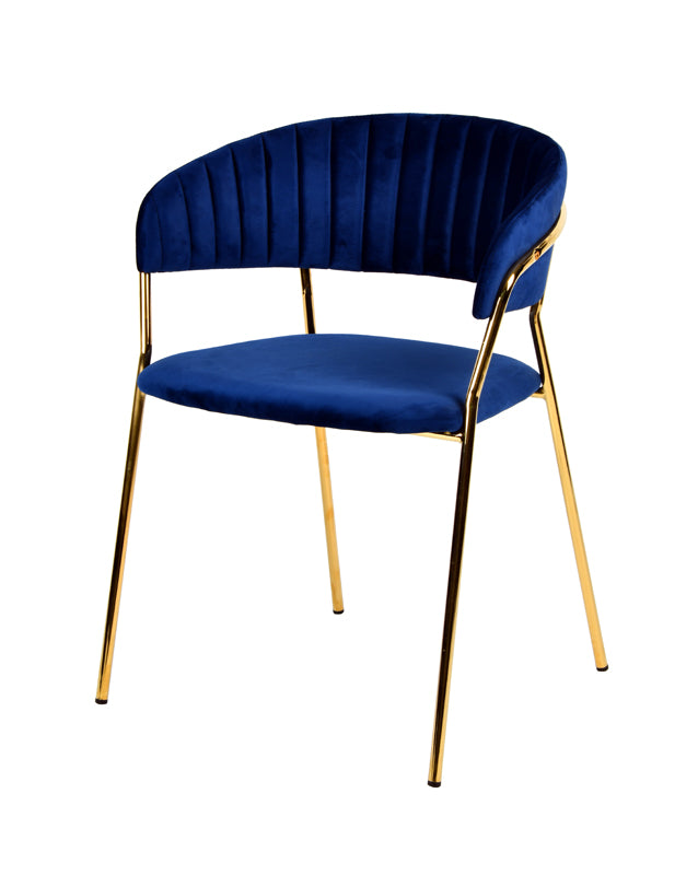 VIG Furniture Modrest Brandy Blue Fabric Dining Chair Set of 2