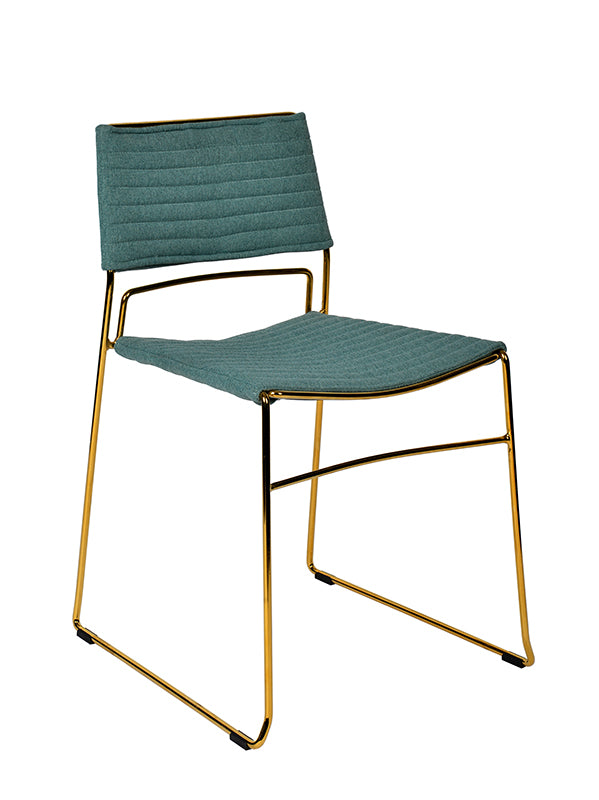 VIG Furniture Modrest Swain Green Fabric Gold Dining Chair Set of 2