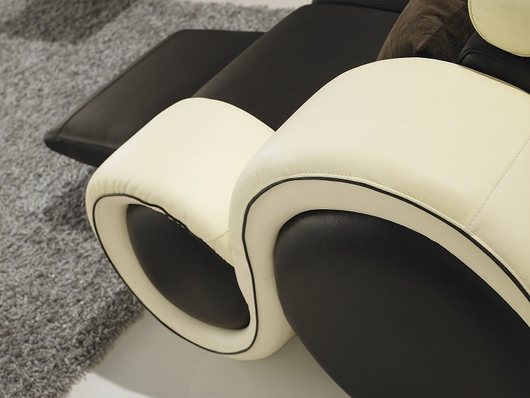 VIG Furniture Divani Casa T27C Brown Beige Leather Sectional Sofa Recliners