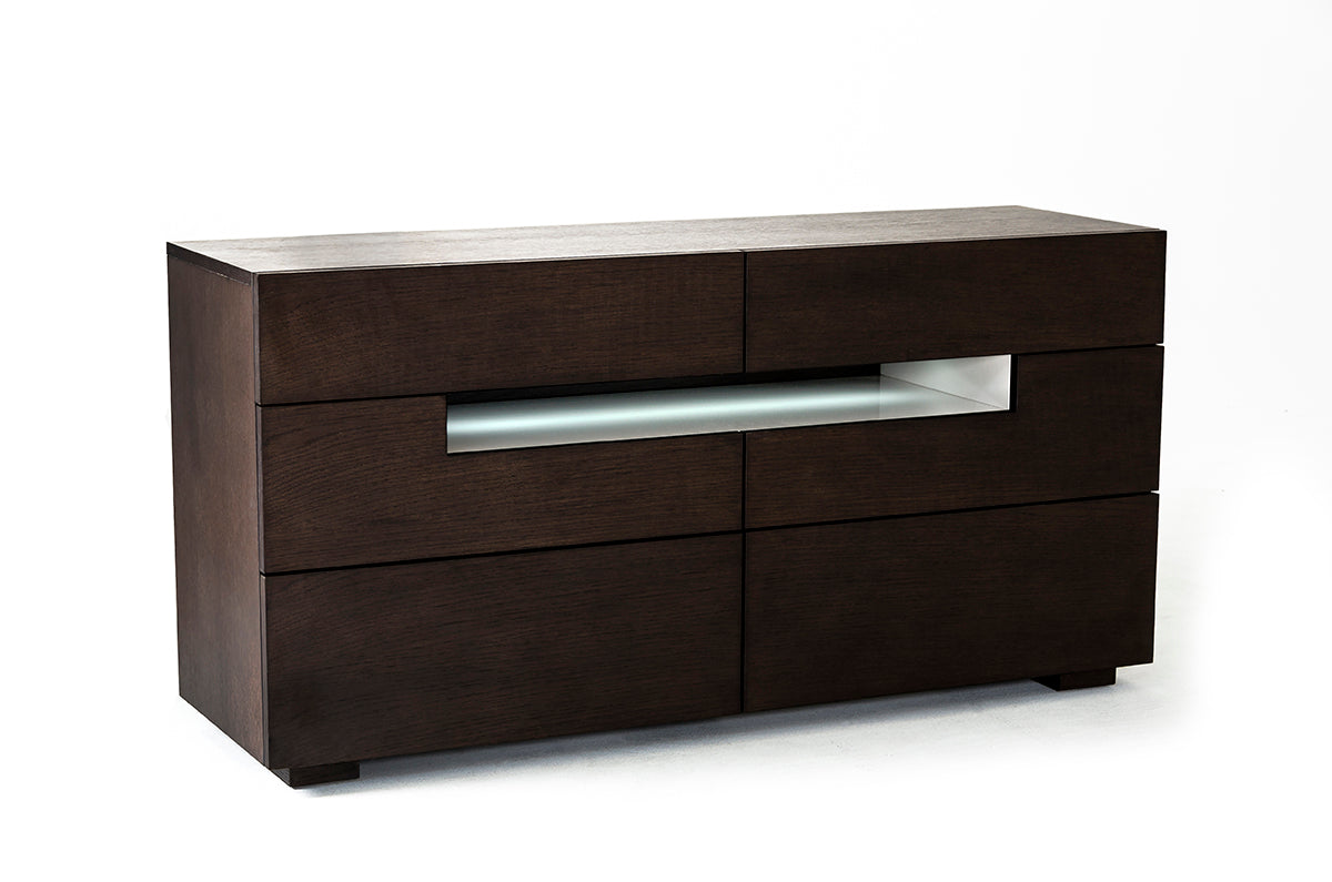 VIG Furniture Modrest Ceres Brown Oak Grey Dresser LED Light