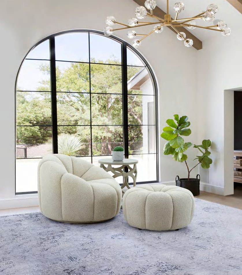 VIG Furniture Divani Casa Gadson White Sherpa Accent Chair