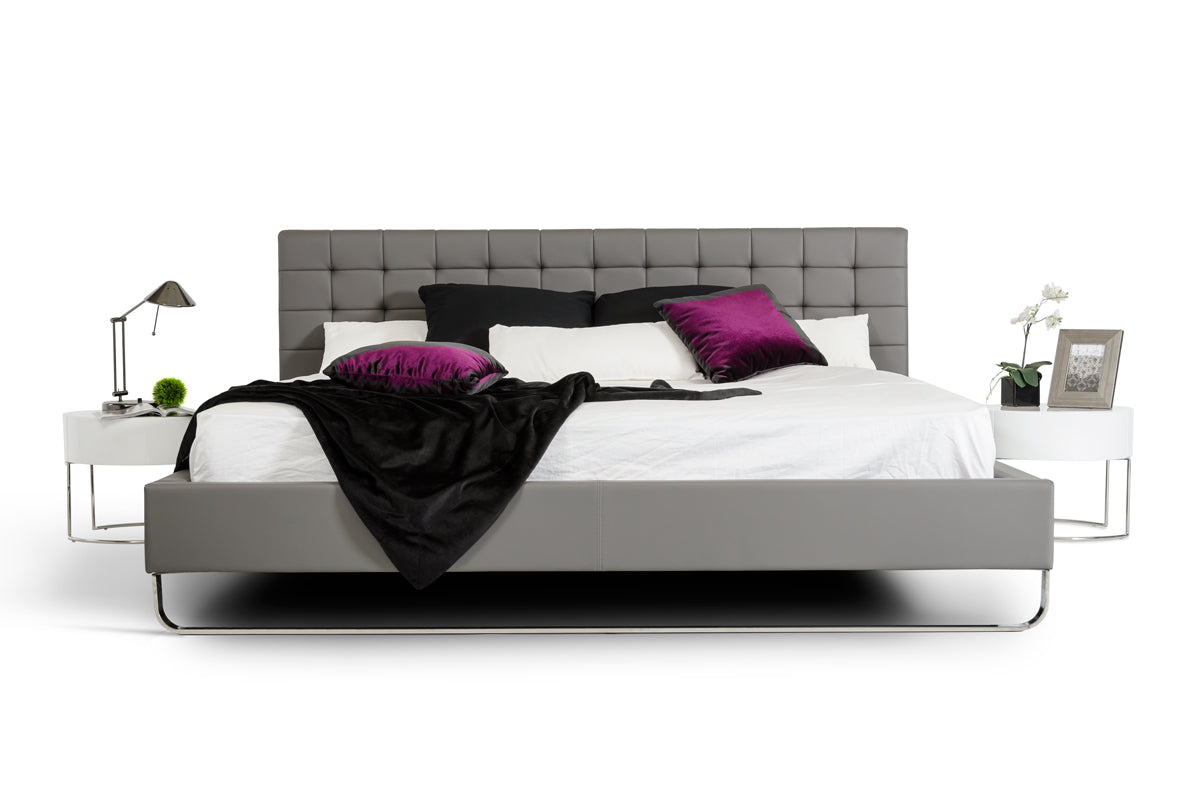 VIG Furniture Modrest Gemma Grey Leatherette Bed
