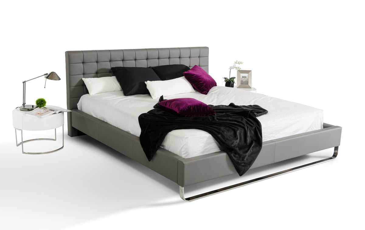 VIG Furniture Modrest Gemma Grey Leatherette Bed