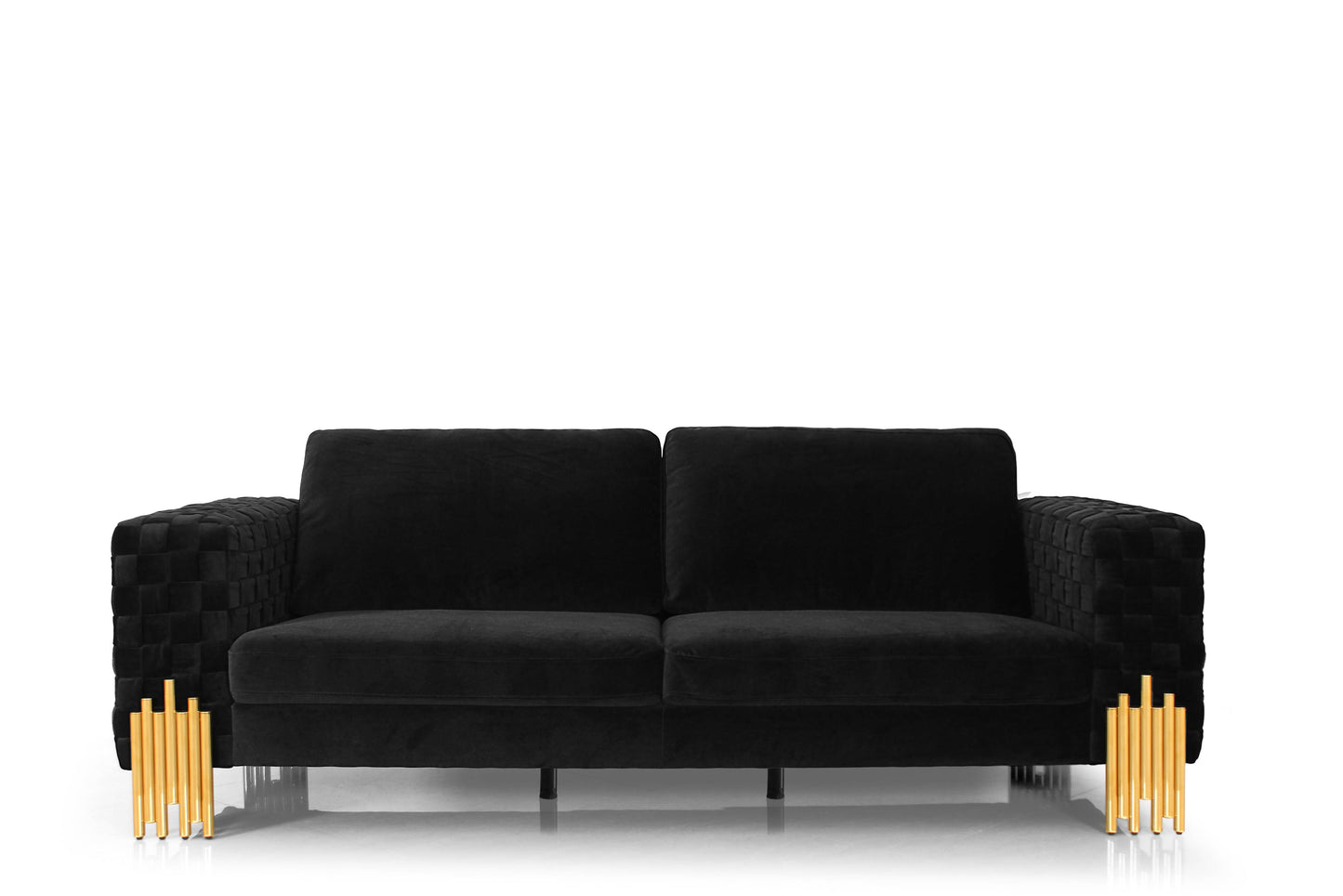 VIG Furniture Divani Casa Georgia Velvet Glam Black Gold Sofa