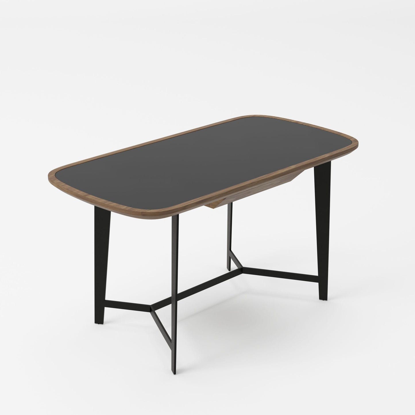 VIG Furniture Modrest Girard Walnut Black Glass Desk