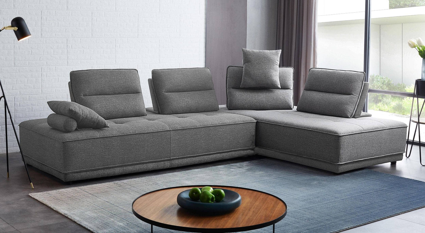 VIG Furniture Divani Casa Glendale Grey Fabric Modular Sectional Sofa