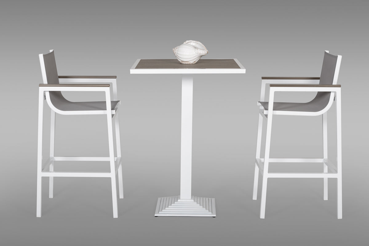 VIG Furniture Renava Gulf Outdoor White Grey Bar Table Set