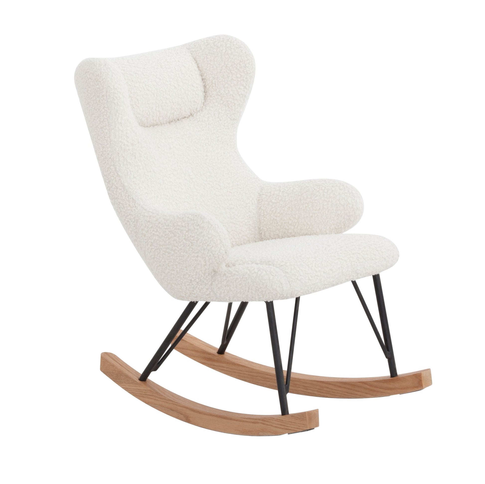 VIG Furniture Modrest Hamlin White Fabric Kids Rocking Chair