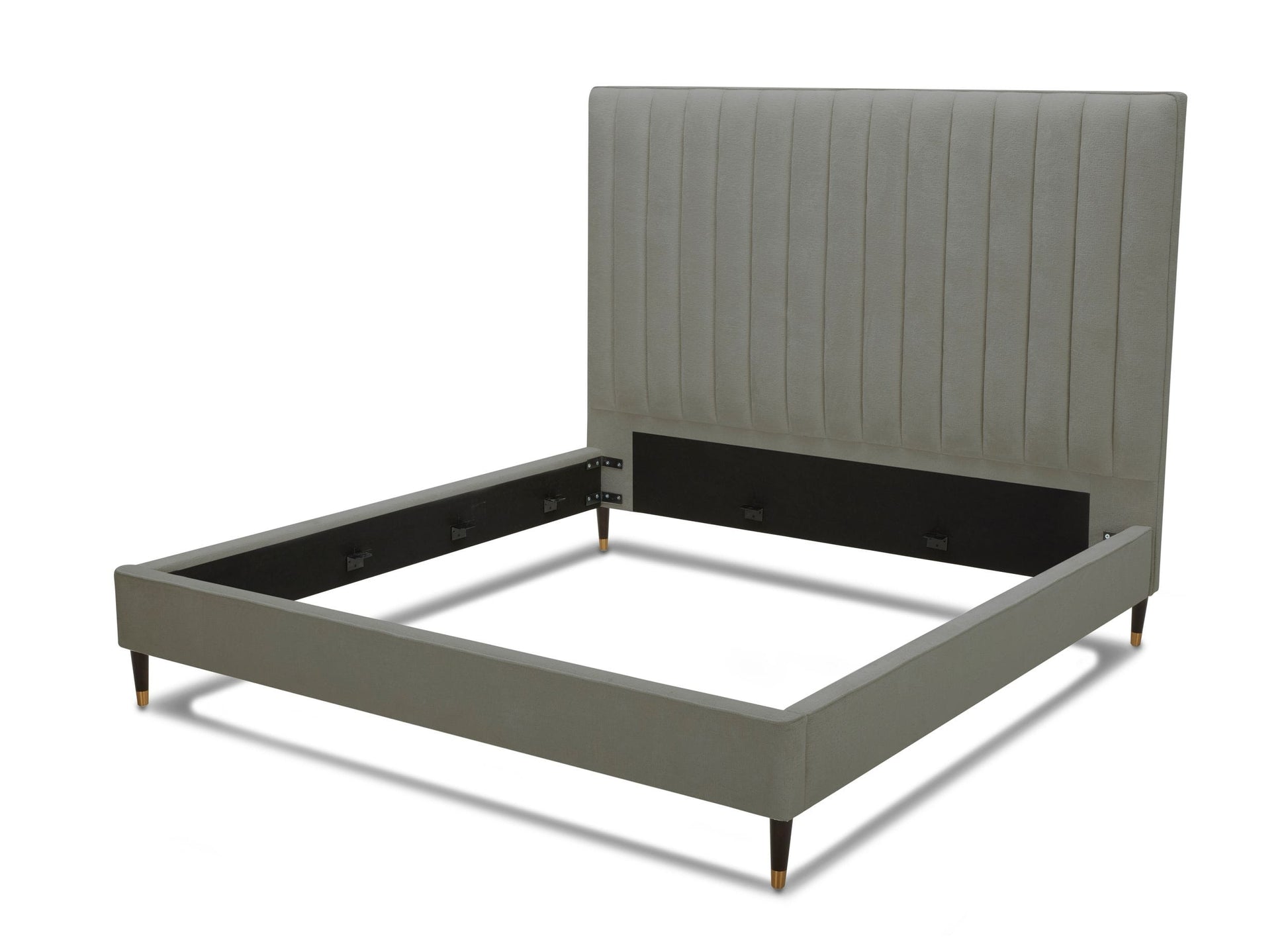 VIG Furniture Modrest Hemlock Light Grey Velvet Bed