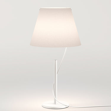 Slim profile LED table light with top-mounted dimmer for nightstand