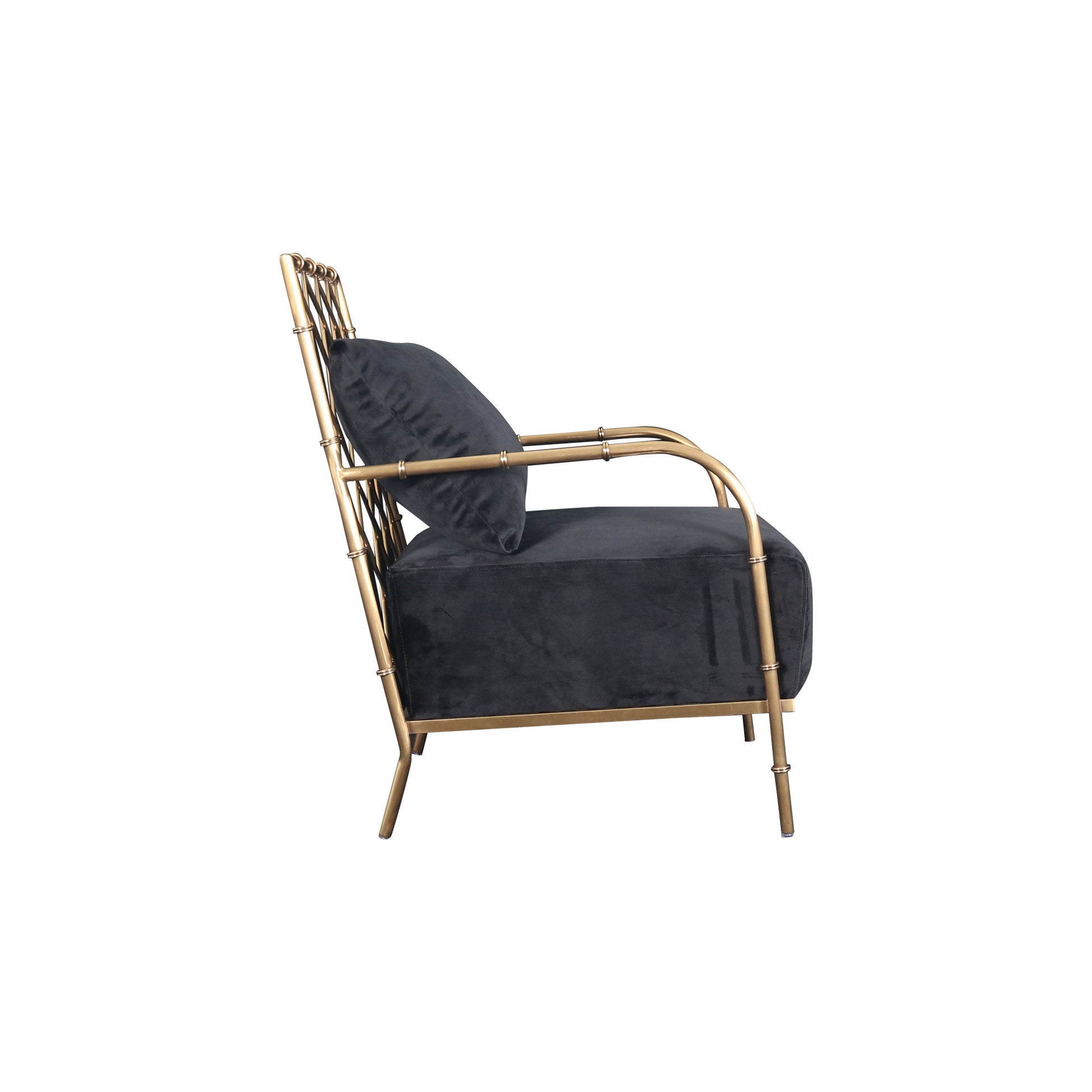 VIG Furniture Divani Casa Ignacio Glam Black Velvet Gold Accent Chair