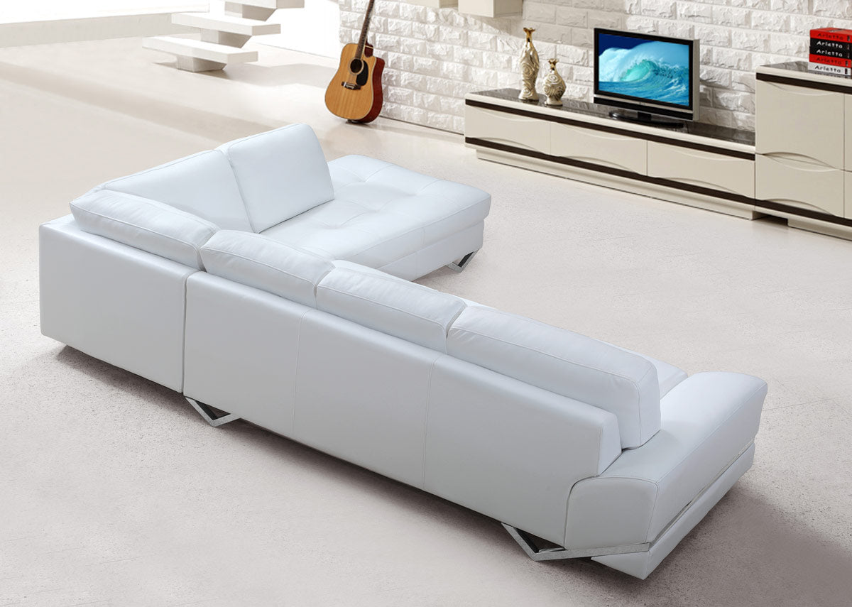VIG Furniture Divani Casa Vanity White Leather Right Sectional Sofa