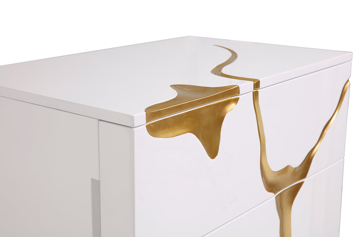 VIG Furniture Modrest Aspen White Gold Chest