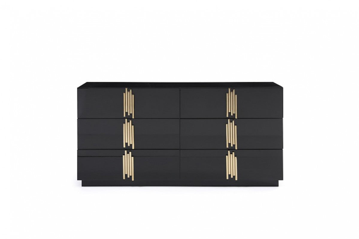 VIG Furniture Modrest Token Black Gold Dresser