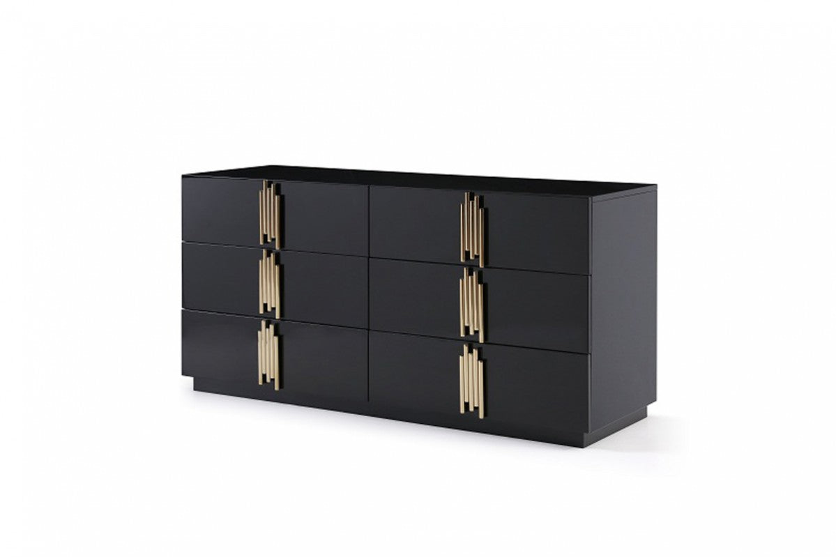 VIG Furniture Modrest Token Black Gold Dresser