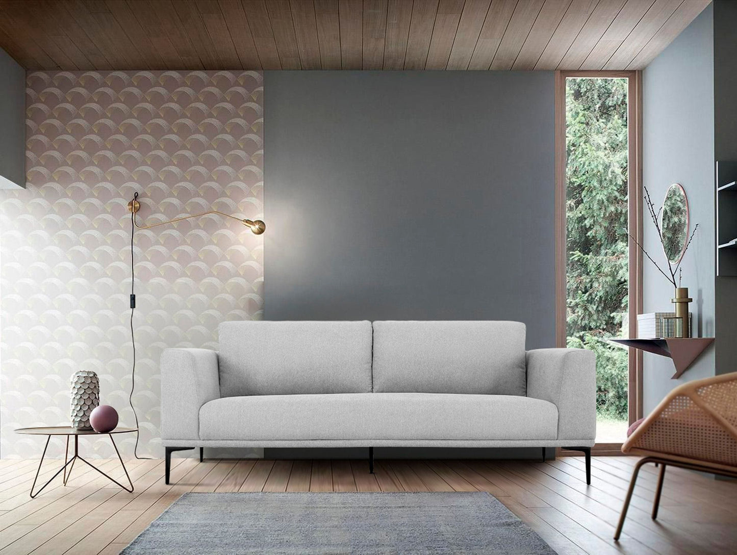 VIG Furniture Divani Casa Jada Light Grey Fabric Sofa