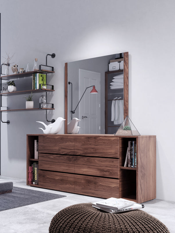 VIG Furniture Nova Domus Jagger Walnut Dresser Mirror Set