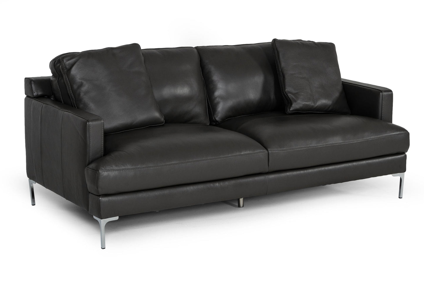 VIG Furniture Divani Casa Janina Dark Grey Leather Sofa