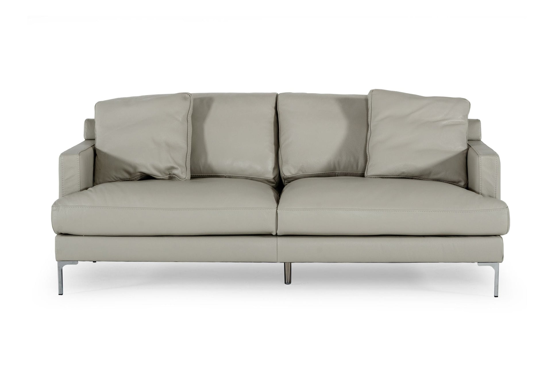 VIG Furniture Divani Casa Janina Light Grey Leather Sofa