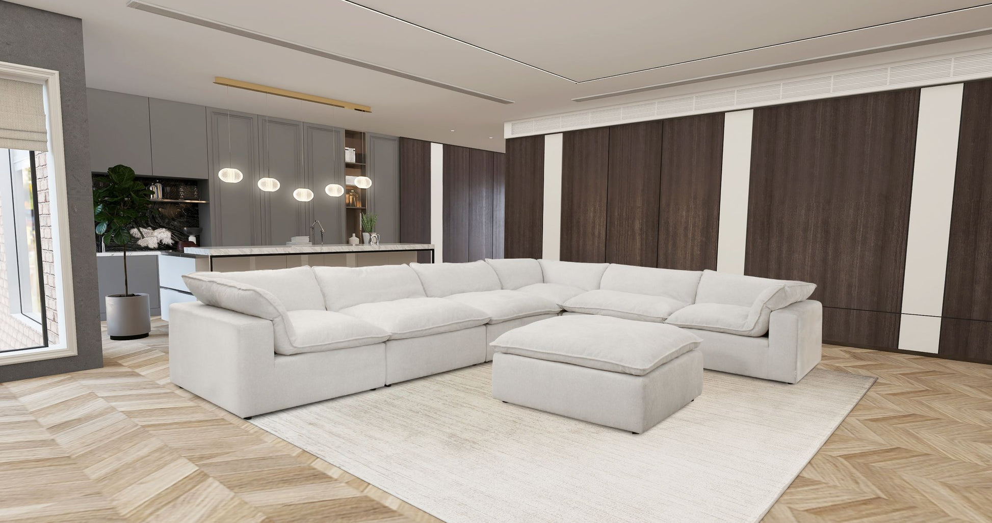 VIG Furniture Divani Casa Kellogg White Feather Sectional Sofa