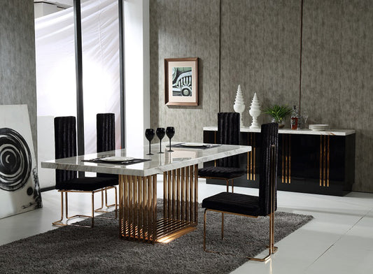 VIG Furniture Modrest Kingsley Marble Rosegold Dining Table