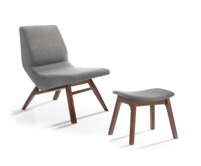 VIG Furniture Modrest Whitney Grey Walnut Accent Chair Ottoman