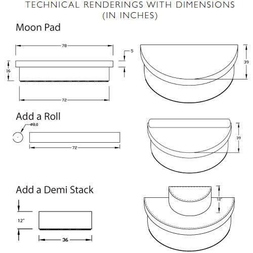 La-Fete Moon Pad Semi-Circle Pad - LoftModern 8