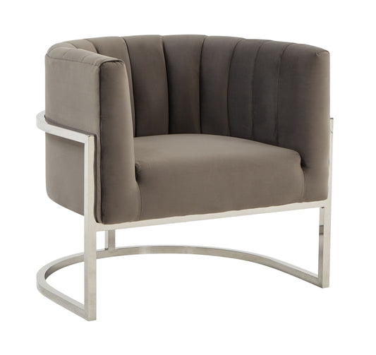 VIG Furniture Modrest Landau Grey Velvet Accent Chair