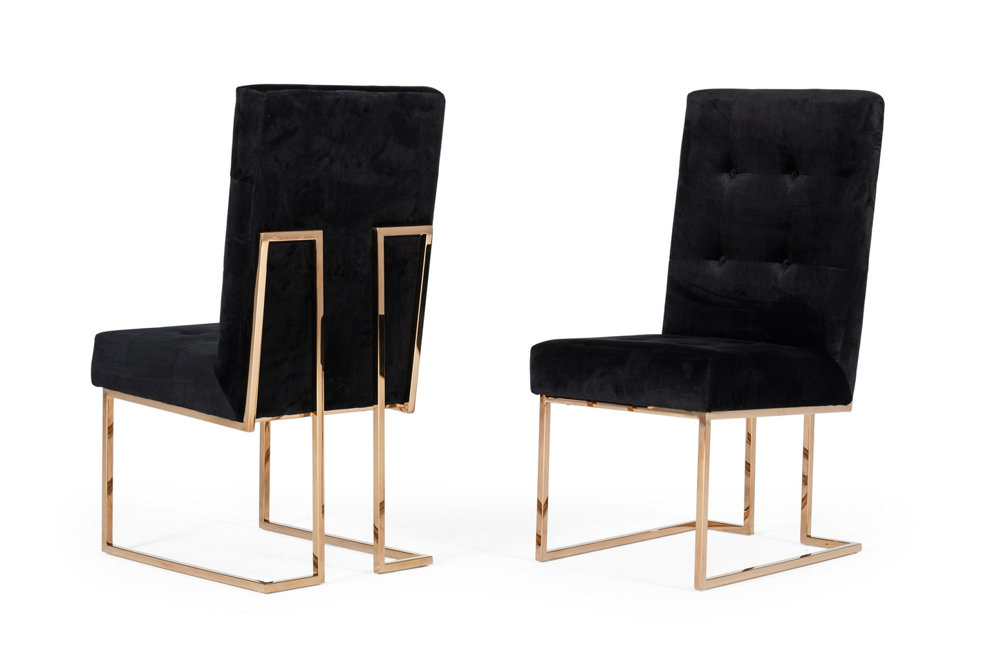 VIG Furniture Modrest Legend Black Rosegold Dining Chair Set of 2