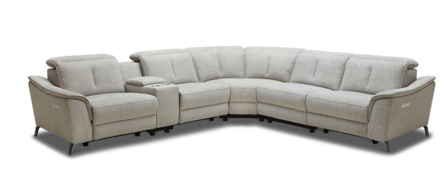 VIG Furniture Divani Casa Lloyd Grey Fabric Sectional Recliners Console