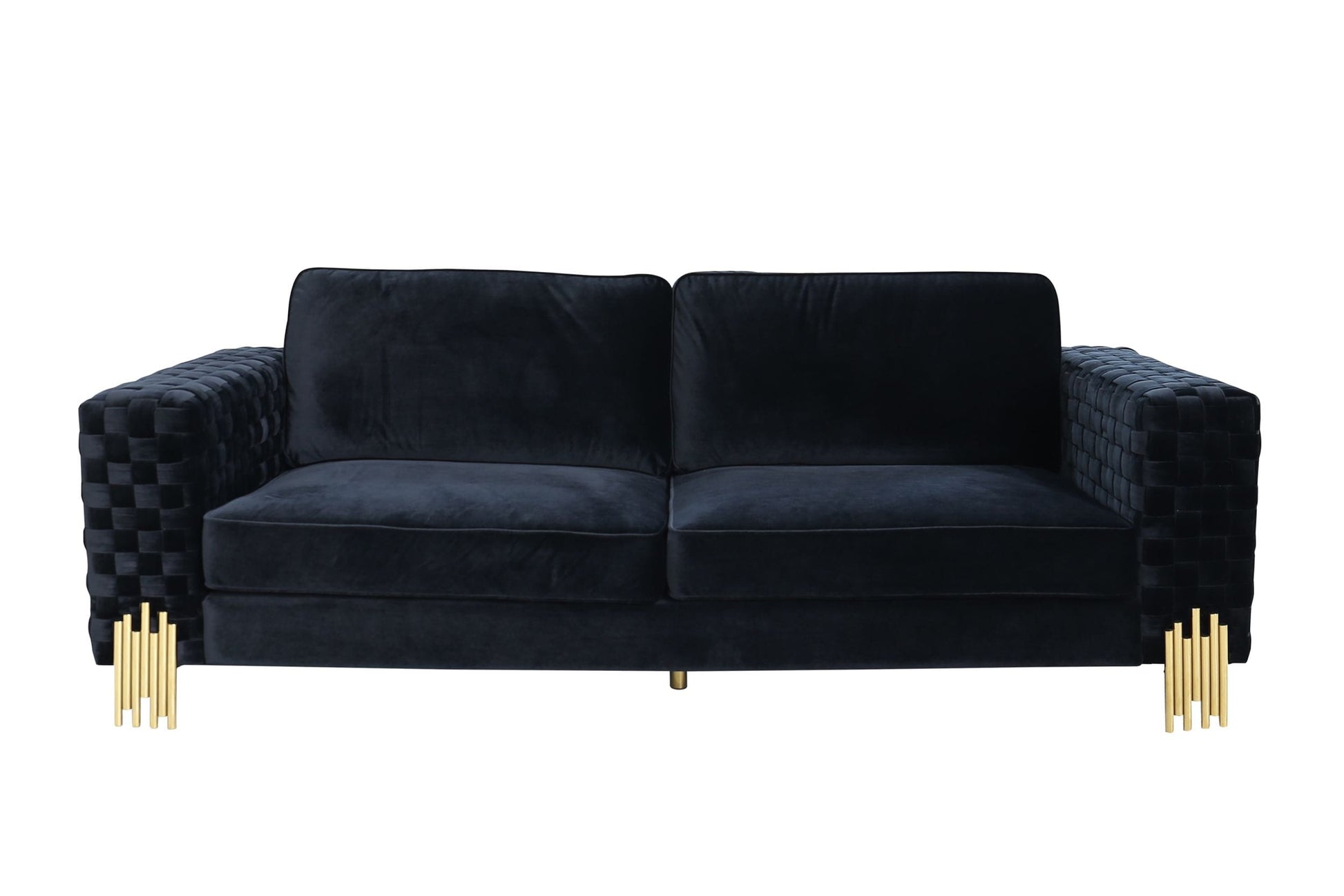 VIG Furniture Divani Casa Lori Velvet Glam Black Gold Sofa
