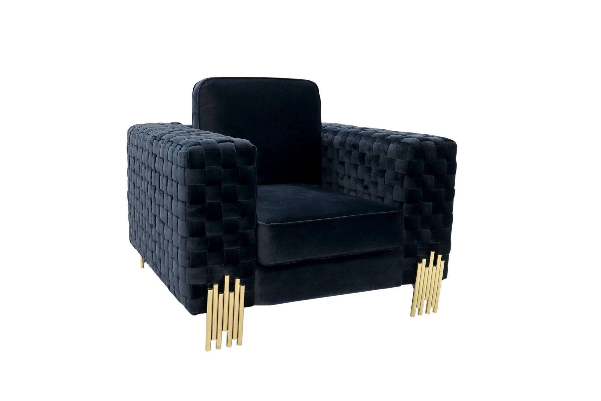 VIG Furniture Divani Casa Lori Velvet Glam Black Gold Chair