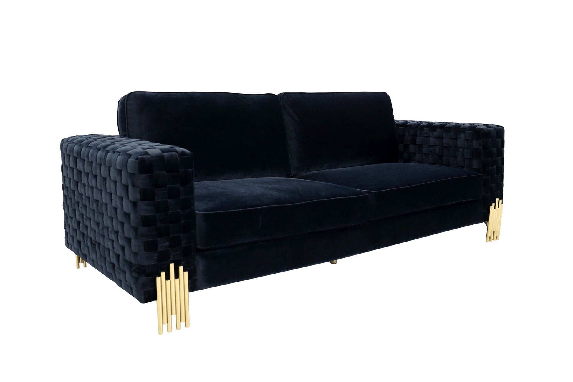 VIG Furniture Divani Casa Lori Velvet Glam Black Gold Sofa Set